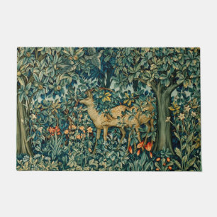 GREENERY,FOREST ANIMALS DOES Floral Tapestry  Doormat