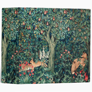 GREENERY,FOREST ANIMALS Hares ,Fox,Green Floral Binder