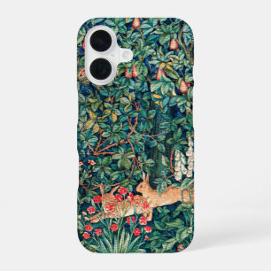 GREENERY,FOREST ANIMALS Hares,Green Floral iPhone 16 Case