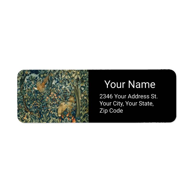 GREENERY,FOREST ANIMALS Pheasant ,Fox,Green Floral (Front)