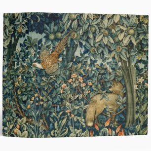 GREENERY,FOREST ANIMALS Pheasant ,Fox,Green Floral Binder