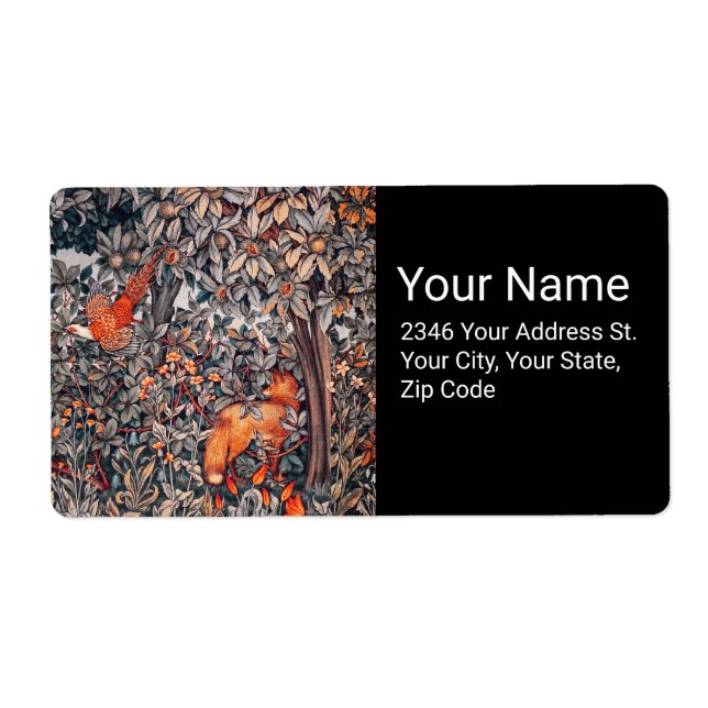 GREENERY,FOREST ANIMALS Pheasant ,Red Fox, Floral (Front)