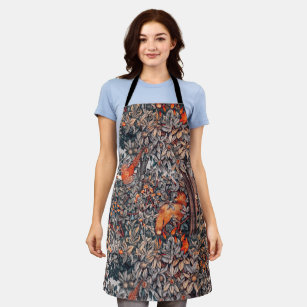 GREENERY,FOREST ANIMALS Pheasant ,Red Fox,Leaves Apron
