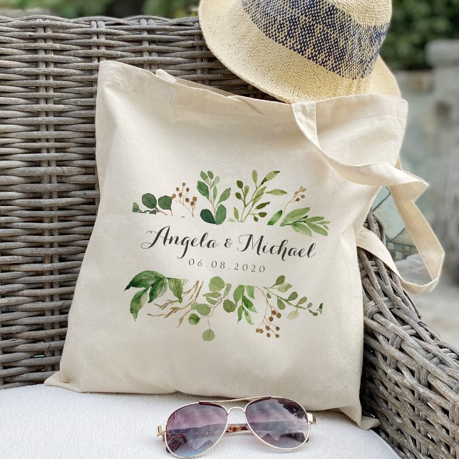Greenery frame Bridesmaid Personalized Tote Bag (Creator Uploaded)