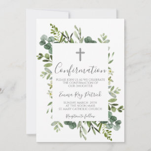 Greenery Frame Confirmation  Invitation