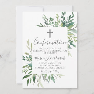 Greenery Frame Confirmation Invitation