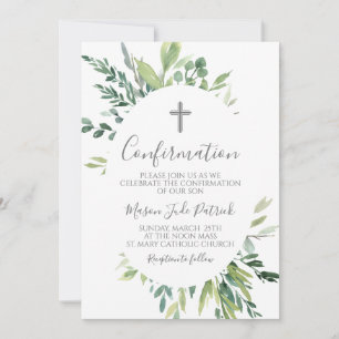 Greenery Frame Confirmation Invitation