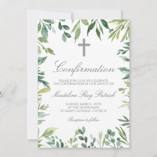 Greenery Frame Confirmation Invitation