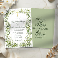 Greenery Frame Cross Christian Bible Verse Wedding