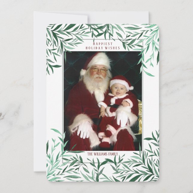Greenery Frame Photo Card (Front)