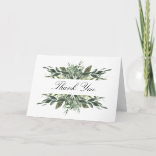 Greenery Frame Wedding Photo Thank You