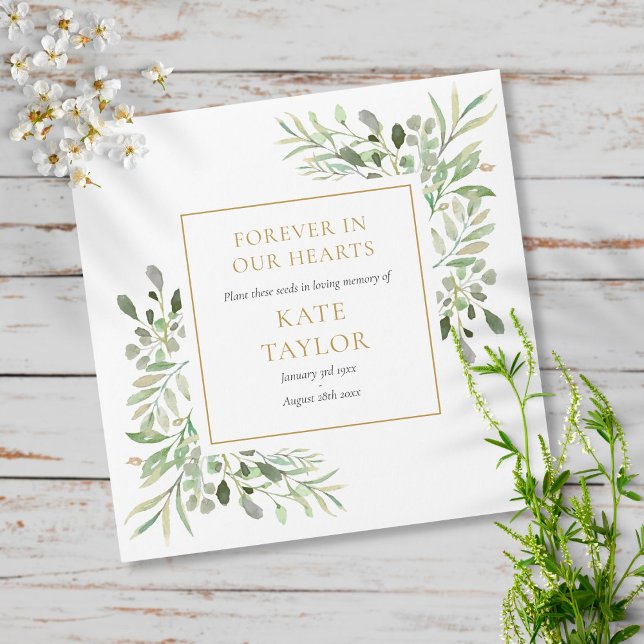 Greenery Funeral Memorial Seed Packet Envelope (Creator Uploaded)