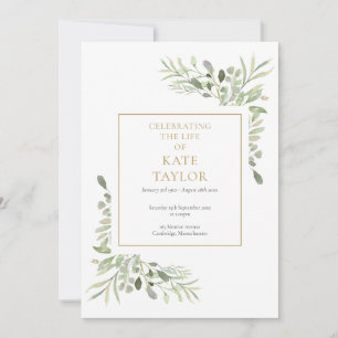 Greenery Funeral  Order Of Service Program Card