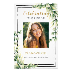 Greenery Funeral Welcome Sign