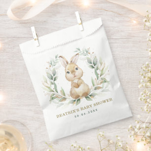 Greenery Garden Bunny Rabbit Baby Shower Party Favour Bag