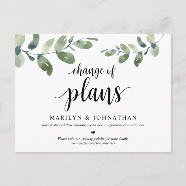 Greenery Garden, Change of Plans, Postponed Postcard (Front)