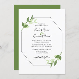 Greenery Garden Leaves Frame Wedding Invitations