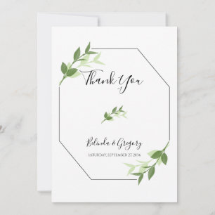 Greenery Garden Leaves Frame Wedding Thank You