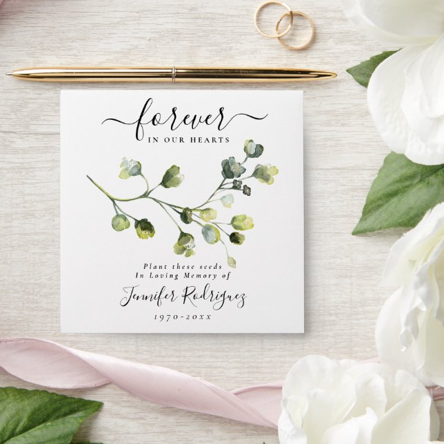 Greenery Garden Seed Packet Memorial Funeral  Enve Envelope (Wedding)
