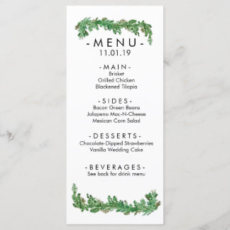 Greenery Garland Event Menu