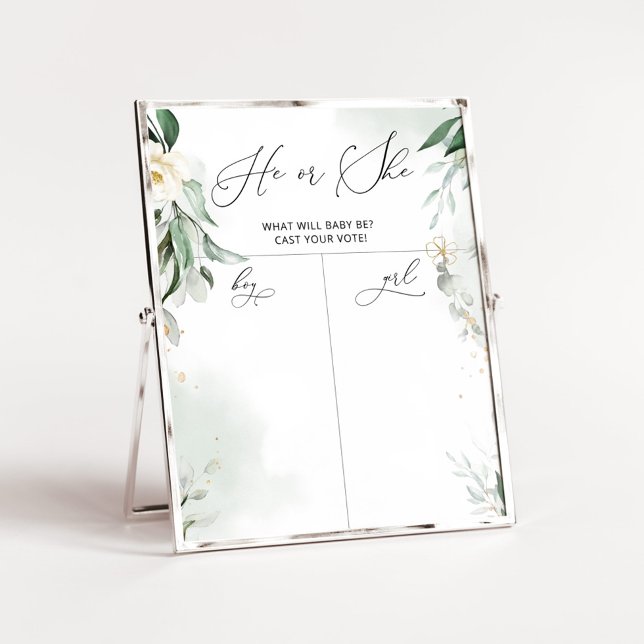 Greenery Gender reveal Boy or Girl chart (Creator Uploaded)