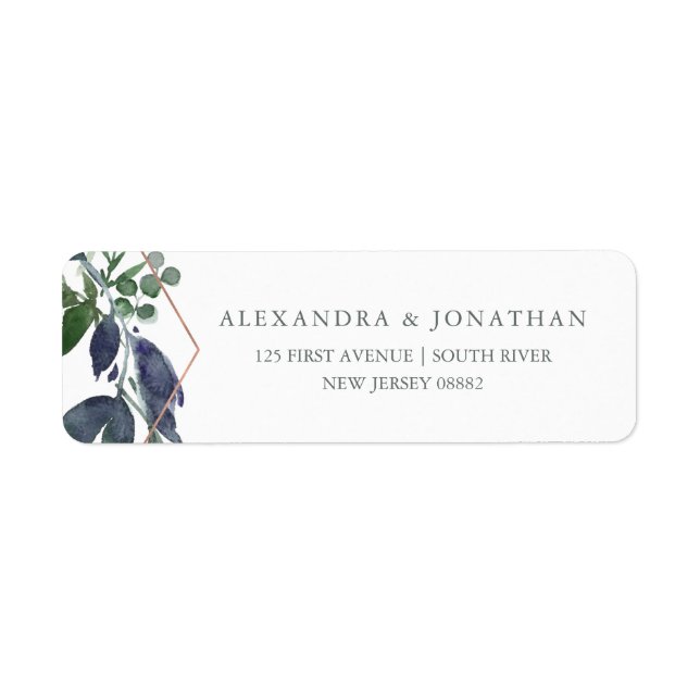 Greenery Geo | Rose Gold Wedding (Front)
