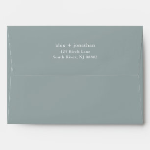 Greenery Geo   Simple Sage Green Wedding Envelope