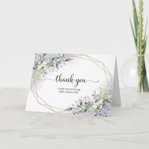 Greenery Geometric Bridal Shower Thank You Card