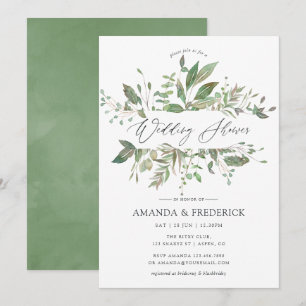Greenery Geometric Wedding Shower Invitation