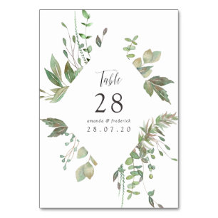 Greenery Geometric Wedding Table Number