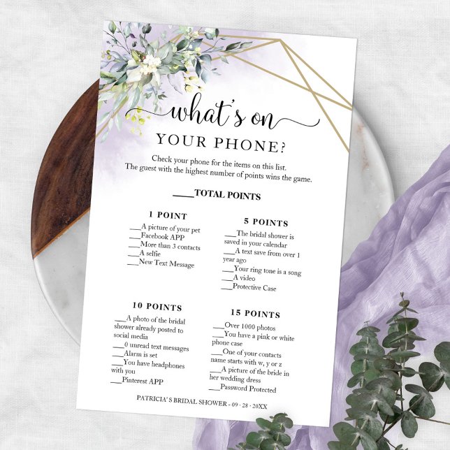 Greenery Geometric What's On Your Phone Flyer (Creator Uploaded)