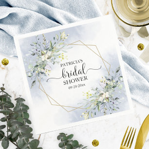 Greenery Geometric Wreath Bridal Shower Napkin