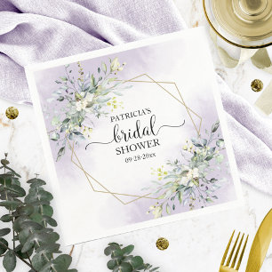 Greenery Geometric Wreath Bridal Shower Napkins