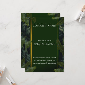 Greenery Gloden Frame Corporate Invitation Card