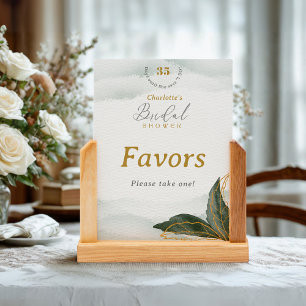 Greenery Gold Bridal Shower Favours Tabletop Card
