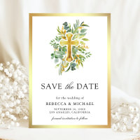 Greenery Gold Catholic Wedding
