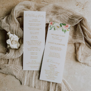Greenery & Gold Elegant Floral Wedding Program