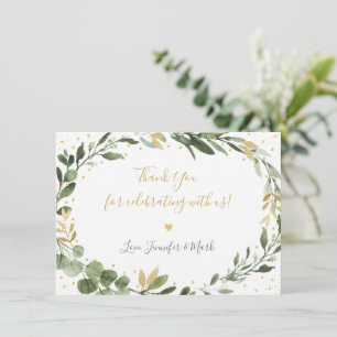 Greenery Gold Eucalyptus Baby Shower Thank You Card
