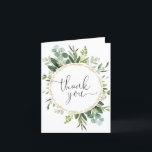 Greenery gold eucalyptus frame elegant thank you card<br><div class="desc">For more advanced customization of this design,  simply select the "Customize It" button above!</div>