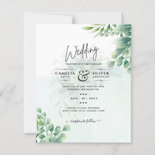 Greenery Gold Eucalyptus WEDDING QR CODE Modern