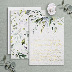 Greenery Gold Foil Calligraphy Fine Art Style