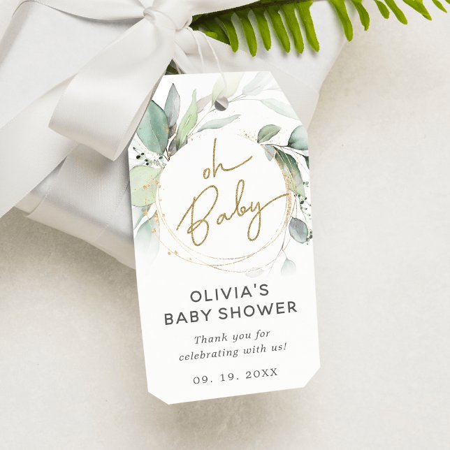 Greenery Gold Foliage Eucalyptus Gift Tags (Creator Uploaded)