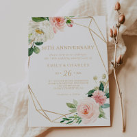 Greenery & Gold Geometric 50TH Wedding Anniversary