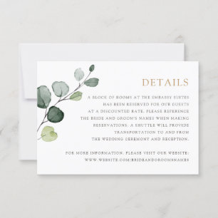 Greenery Gold Geometric Frame Elegant Details Info Invitation