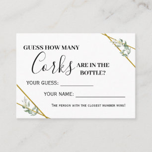 Greenery gold How many corks biingual game card