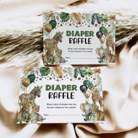 Greenery Gold Jungle Safari Balloons Diaper Raffle
