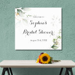 Greenery Gold Leaves Bridal Shower Welcome Sign<br><div class="desc">Greenery Gold Leaves Bridal Shower Welcome Sign fore the bride to be. Various greenery, watercolor painted leaves, and faux gold foil plants elegant and trendy bridal shower sign. This elegant leafy, green and gold watercolor botanical trendy wedding bridal shower design frames your wedding details with a border of sheer pastel...</div>