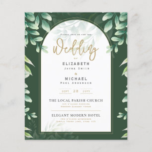 Greenery Gold PHOTO Wedding Invite BUDGET Flyer