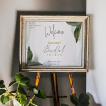 Greenery Gold Watercolor Bridal Shower Welcome