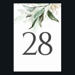 Greenery & Gold Wedding Table Number Cards<br><div class="desc">Gold and greenery wedding table number cards</div>